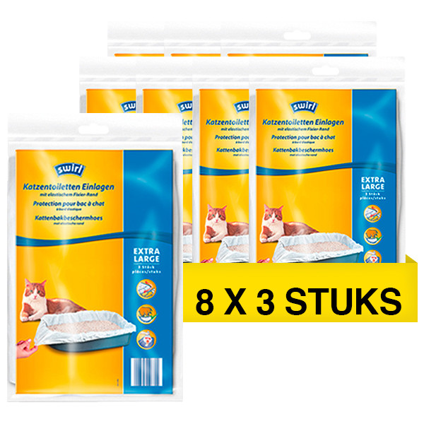 Swirl Kattenbak zakken | Maat XL | Keep Clean | 8 x 3 stuks | Swirl  SSW00550 - 1