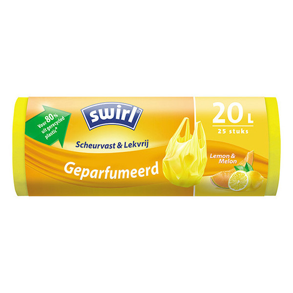 vlees Eindeloos Geef rechten Vuilniszakken 20 liter | Geparfumeerd | 25 stuks | Lemon & Melon Swirl  123schoon.nl