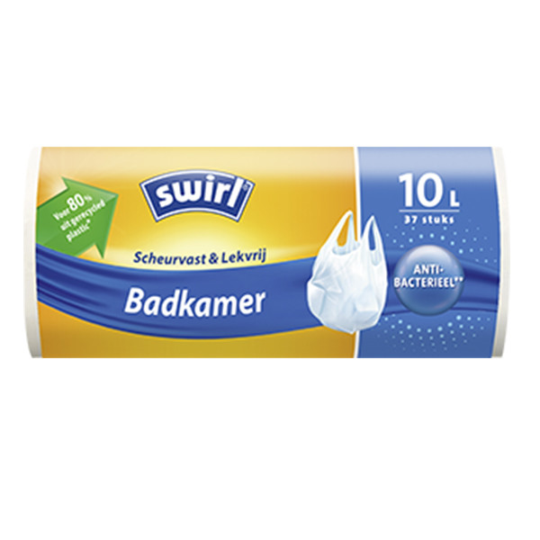 Swirl Vuilniszakken met handvatten 10 liter | Antibacterieel | 37 stuks | Swirl  SSW00076 - 1