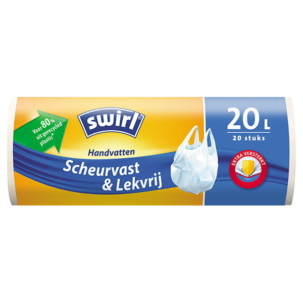 Fonetiek tot nu middag Vuilniszakken met handvatten 20 liter | Scheurvast & lekvrij | 20 stuks |  Swirl 123schoon.nl