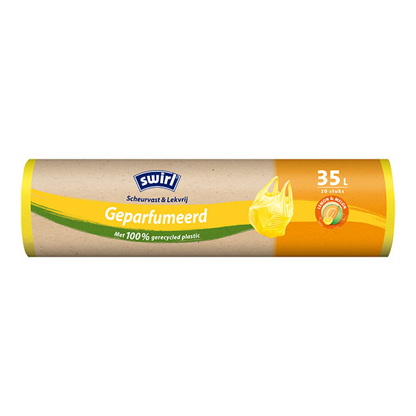 Vuilniszakken met handvatten 35 liter | Geparfumeerd | 20 stuks | Swirl | Lemon & Melon SSW00110 - 1