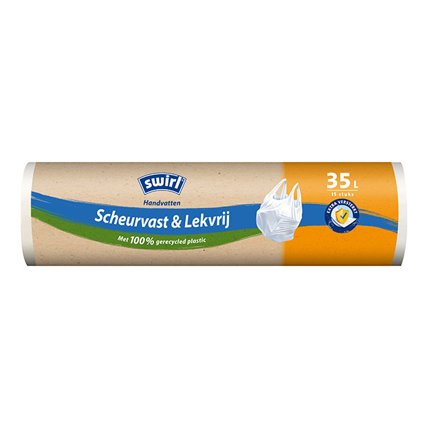 Vuilniszakken met handvatten 35 liter | Scheurvast & lekvrij | 15 stuks | Swirl SSW00080 - 1