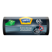 Vuilniszakken met trekband 60 liter | Extra sterk | 12 stuks | Swirl Pro SSW00102