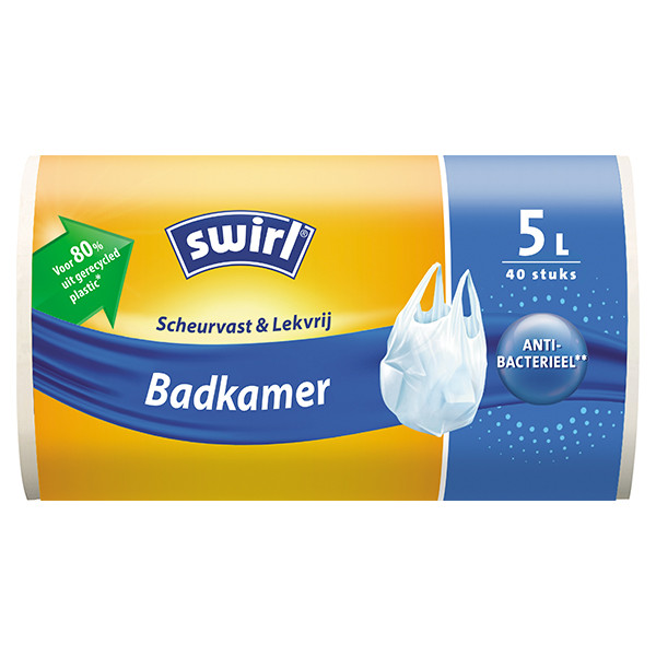 Gezicht omhoog Vertrappen Roeispaan Vuilniszakken voor badkamer 5 liter | 40 stuks | Swirl 123schoon.nl
