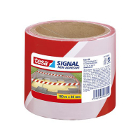 Tesa afzetlint rood/wit niet-klevend 100 m x 80 mm  202258