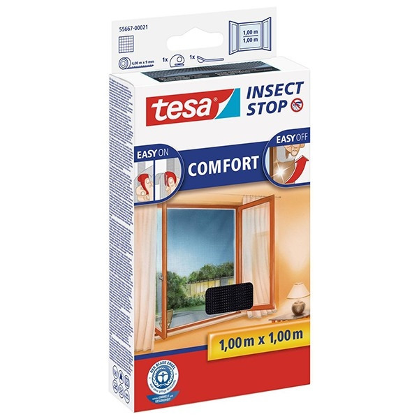 Tesa vliegenhor Insect Stop comfort (100 x 100 cm, zwart)  STE00004 - 1