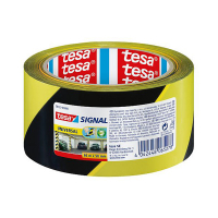 Tesa waarschuwingstape geel/zwart universeel 66 m x 50 mm  202556