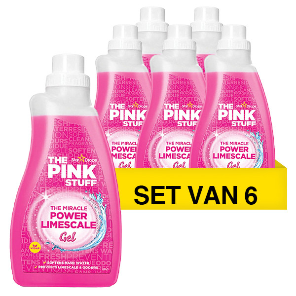 Aanbieding: The Pink Stuff Kalkreiniger Limescale Gel 1000 ml (6 flessen - 150 wasbeurten) SPI00058 - 1