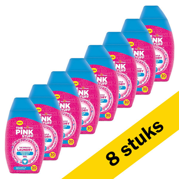 The Pink Stuff Aanbieding: The Pink Stuff Sensitive non-bio wasgel 900 ml (8 flessen - 240 wasbeurten)  SPI00041 - 1