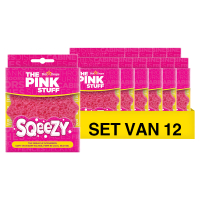 The Pink Stuff Aanbieding: The Pink Stuff Sqeezy - Dubbelzijdige Scrub Spons Roze (12 stuks)  SPI00060