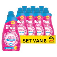 The Pink Stuff Aanbieding: The Pink Stuff Vloeibaar Wasmiddel Sensitive Non-Bio 960 ml (8 flessen - 256 wasbeurten)  SPI00033