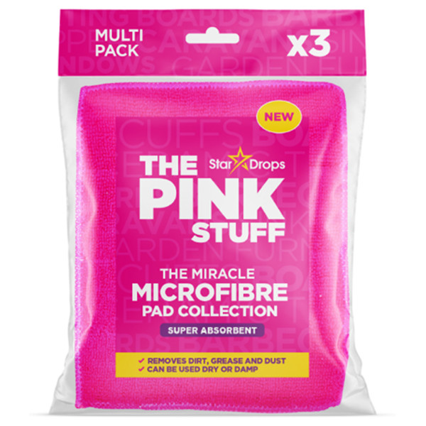 The Pink Stuff Microvezel absorberende schoonmaakpads - roze (3 stuks)  SPI00063 - 1