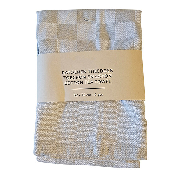 Theedoek Katoen | 52x72cm | Beige | 2 stuks (123schoon huismerk) SDR09152 - 1