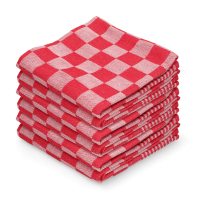 Theedoek Rode Blokken 65 x 65 cm (6 stuks)