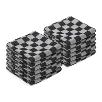 Theedoek Zwarte Blokken 65 x 65 cm (12 stuks) (123schoon huismerk)  SDR07346