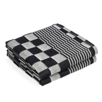 Theedoek Zwarte Blokken 65 x 65 cm 2 stuks (123schoon huismerk)  SDR06463
