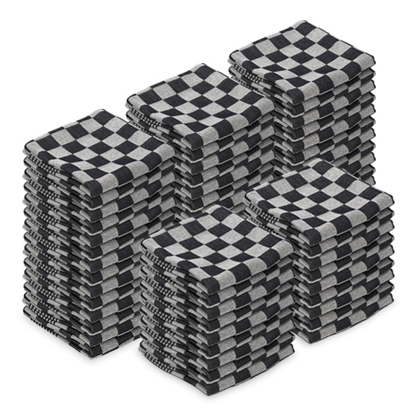 Theedoek Zwarte Blokken 65 x 65 cm (60 stuks) (123schoon huismerk)  SDR07347 - 1