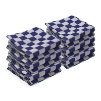 Theedoek blauwe blokken 65 x 65 (12 stuks)
