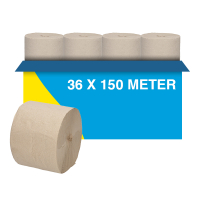 Toiletpapier 1-laags | 36 rollen | 1400 vel per rol | Coreless (123schoon huismerk) SDR02083