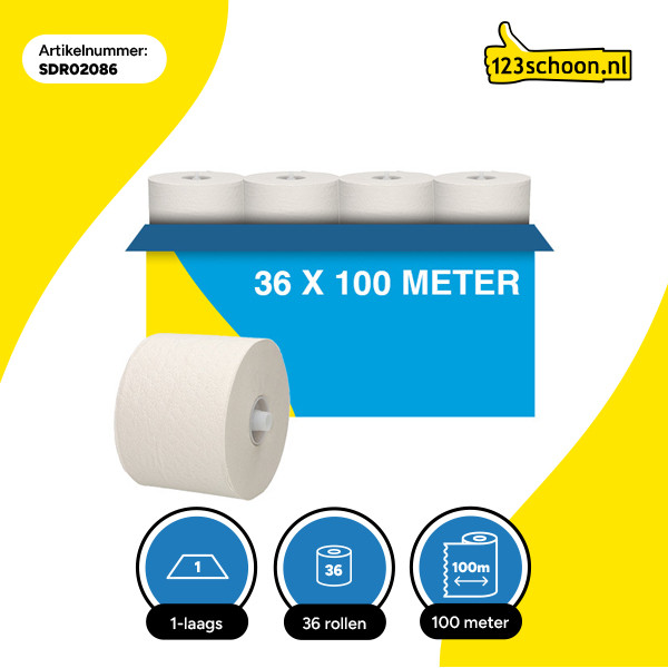 Toiletpapier 2-laags | 36 rollen | Doprol (123schoon huismerk) SDR02086 - 3