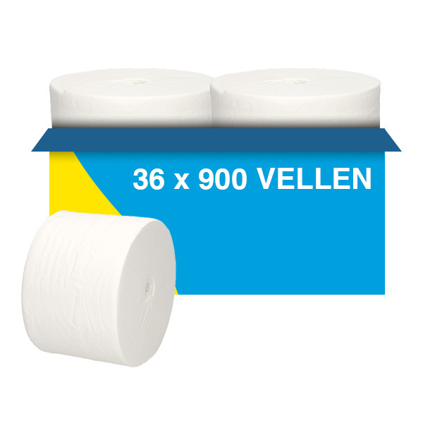 Toiletpapier 2-laags | 36 rollen - 900 vel per rol | 123schoon huismerk | Geschikt voor Tork T7 dispenser SDR02009 - 1