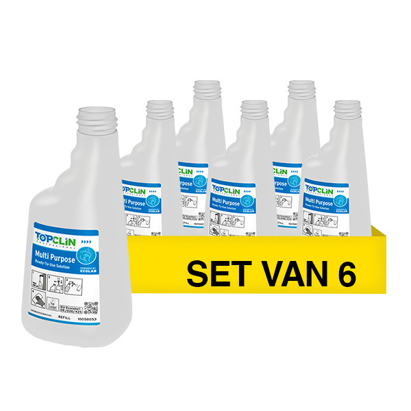 Aanbieding: Topclin Multi Purpose | Allesreiniger | Navulbare Sprayflacon (6 flessen à 650 ml) STO05315 - 1
