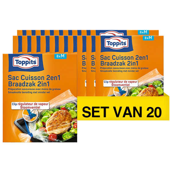 Toppits Aanbieding: 20x Toppits Braadzak 2 in 1 | 8 x M  STO05045 - 1