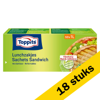 Toppits Aanbieding: Toppits Hersluitbare Lunchzakjes | 1 liter |18 x 50 zakjes  STO05009