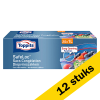 Toppits Aanbieding: Toppits diepvrieszakken met zip-sluiting | 1 liter | 12 x 20 stuks  STO05023