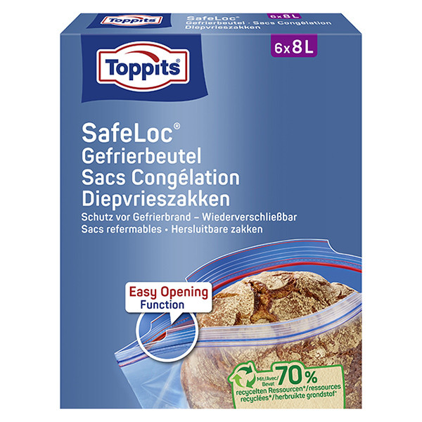 Toppits diepvrieszakken met zip-sluiting | 8 liter | 6 stuks  STO05026 - 1