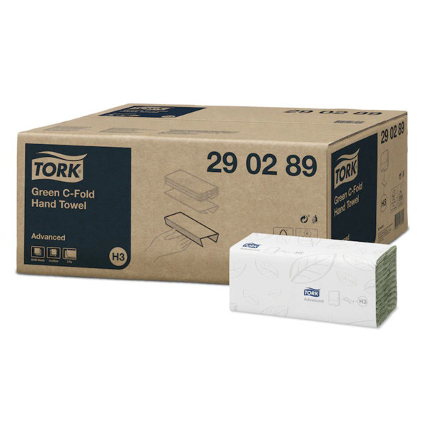 Tork 290289 Handdoeken C-vouw groen 2-laags (20 pakken) - geschikt voor Tork H3-dispenser STO00348 - 1