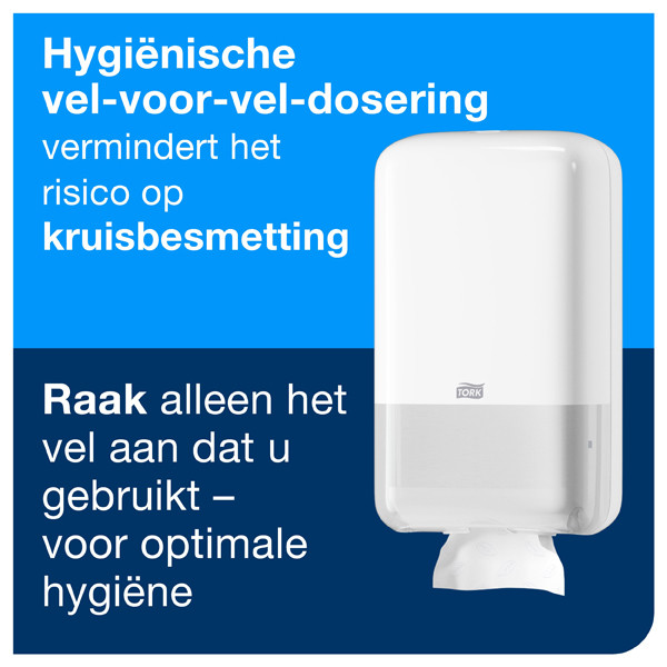 Tork 556000 T3-dispenser voor gevouwen toiletpapier (wit)  STO00226 - 2