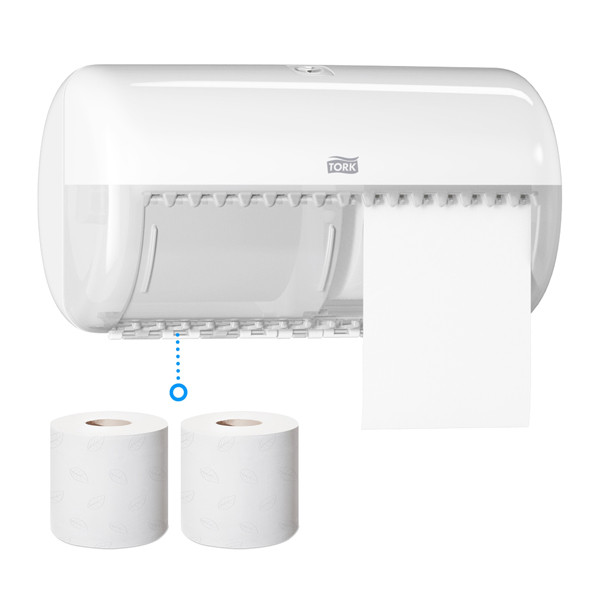 Tork 557000 T4-dispenser voor traditioneel toiletpapier (wit)  STO00007 - 2