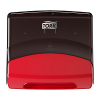 Tork 654008 W4-dispenser voor gevouwen werkdoeken (zwart/rood)  STO00259