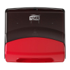 Tork 654008 W4-dispenser voor gevouwen werkdoeken (zwart/rood)  STO00259 - 1