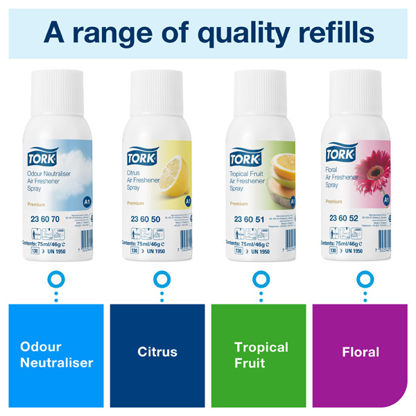 Tork A1-dispenser Luchtverfrissersprays | Grijs | 256055 STO00179 - 3