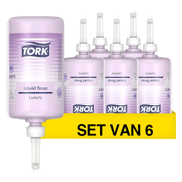 Aanbieding: 6x Vloeibare zeep Tork 420911 | 1 Liter  | Geschikt voor Tork S1 dispenser STO00147 - 1