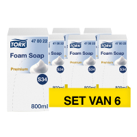 Aanbieding: Tork 470022 Schuimzeep (6 stuks à 800 ml) | Geschikt voor Tork S34 dispenser STO05480