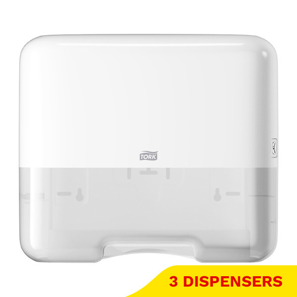 Aanbieding: Tork H3-dispenser Z-vouw/C-vouw Handdoeken | 3 stuks | Wit | 553100 STO05371 - 1