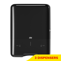 Aanbieding: Tork H3-dispenser Z-vouw/C-vouw Handdoeken | 3 stuks | Zwart | 553008 STO05396