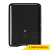 Aanbieding: Tork H3-dispenser Z-vouw/C-vouw Handdoeken | 3 stuks | Zwart | 553008 STO05396 - 1
