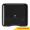 Aanbieding: Tork H3-dispenser Z-vouw/C-vouw Handdoeken | 3 stuks | Zwart | 553108 STO05372 - 1