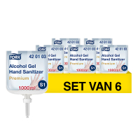 Aanbieding: Tork Handdesinfectiegel 420103 | 6 stuks à 1 liter | Geschikt voor Tork S1 dispenser STO05474