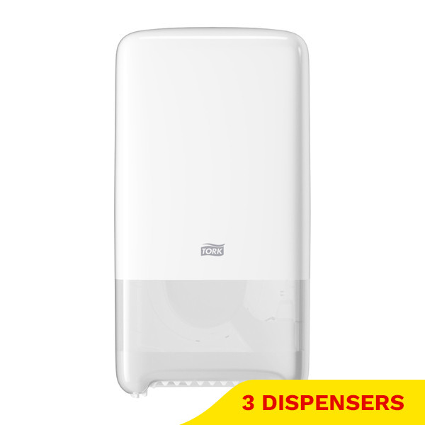 Aanbieding: Tork Midi T6-dispenser Toiletpapier | 3 stuks | Wit | 557500 STO05397 - 1