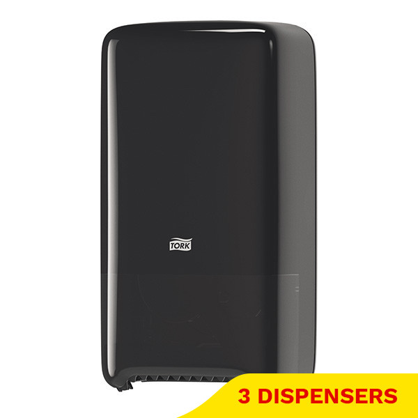 Aanbieding: Tork Midi T6-dispenser Toiletpapier | 3 stuks | Zwart | 557508  STO05398 - 1