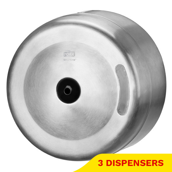 Aanbieding: Tork SmartOne® T8-dispenser Toiletpapier | RVS | 3 stuks | 472054 STO05386 - 1