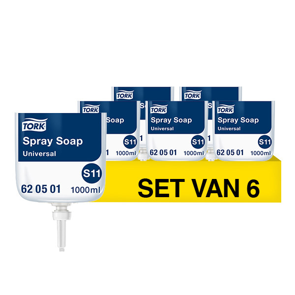 Aanbieding: Tork Sprayzeep 620501 | 6 stuks à 1 liter | Geschikt voor Tork S11 dispenser STO05482 - 1