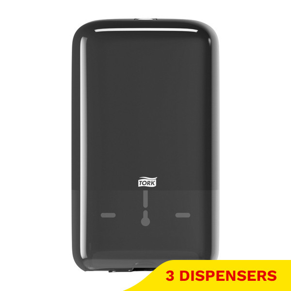 Aanbieding: Tork T3-dispenser Gevouwen toiletpapier | Zwart | 3 stuks | 556008 STO05406 - 1