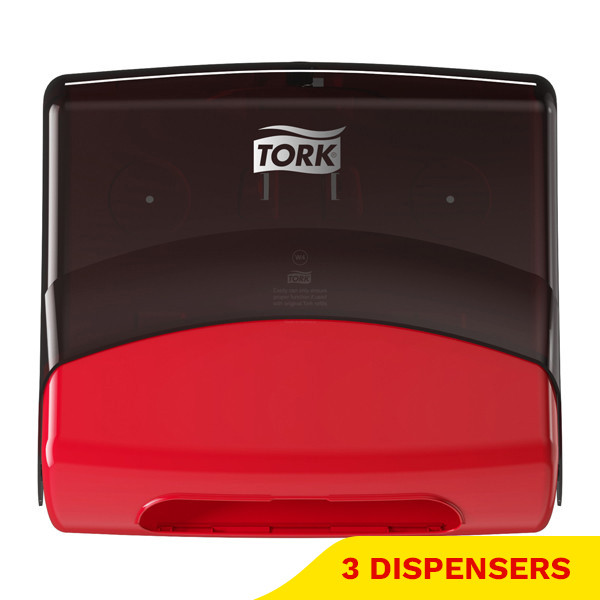 Aanbieding: Tork W4-dispenser Gevouwen Werkdoeken | Zwart/rood | 3 stuks | 654008 STO05410 - 1
