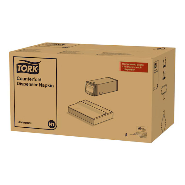 Tork Counterfold Dispenserservet | 1-laags | 24 pakken | N1 | Wit | 10935 STO05358 - 2